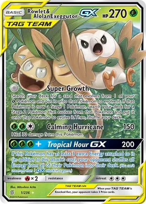 Rowlet & Alolan Exeggutor-GX #001