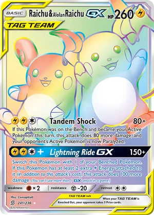 Raichu & Alolan Raichu-GX #241